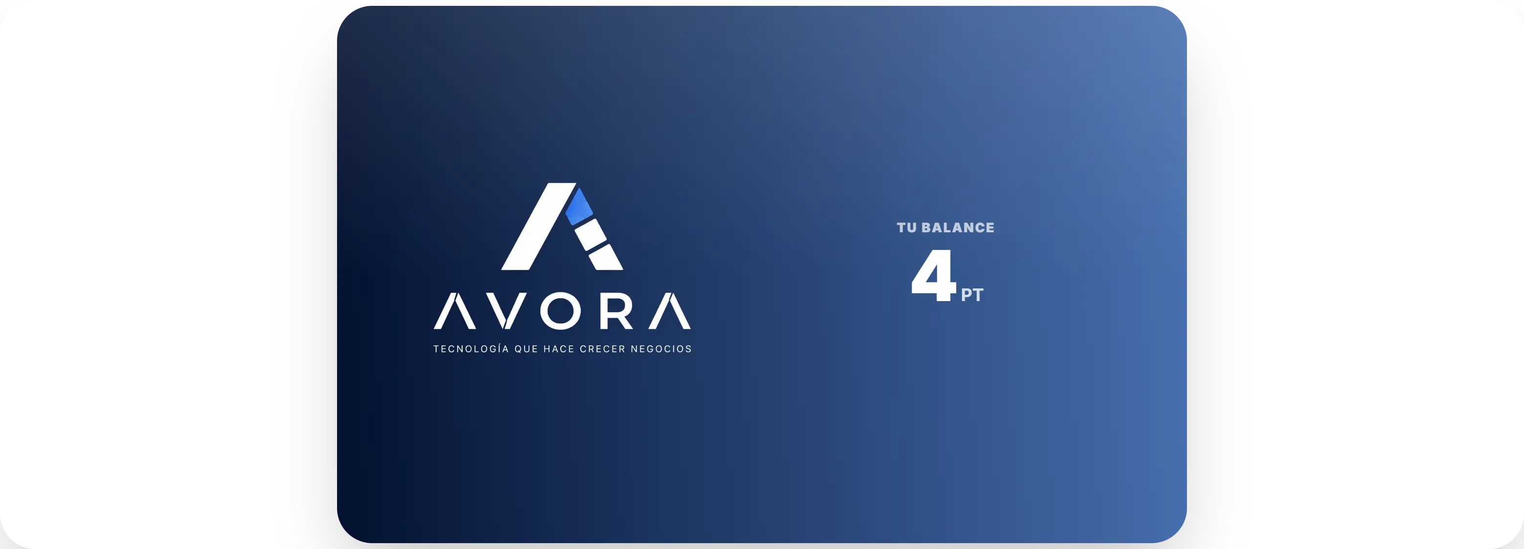 Tarjeta de puntos disponibles de Avora Loyalty